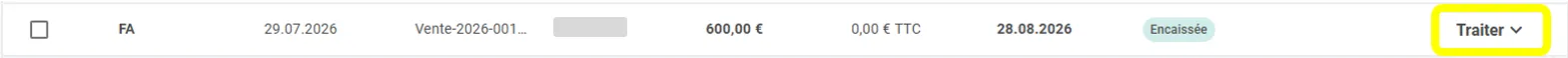 Capture d'écran — Gestion des factures de ventes : Factures clients